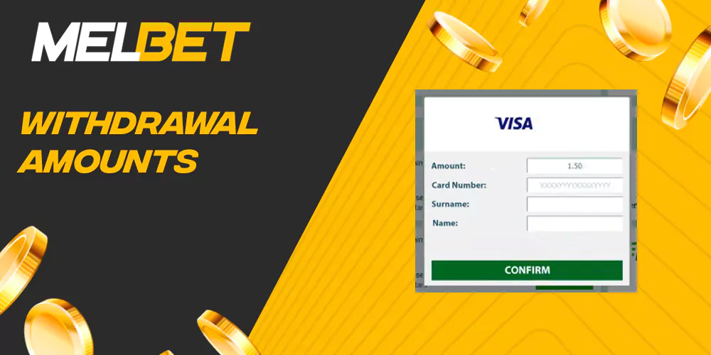 Amounts available for withdrawal from Melbet for Indian users