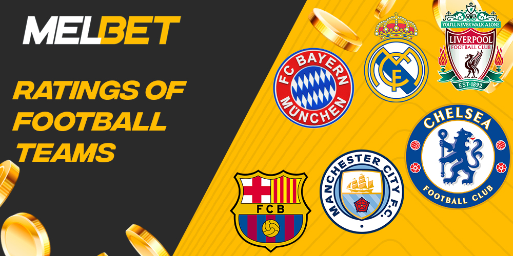 Soccer teams rating, which can be bet on Melbet in 2022 