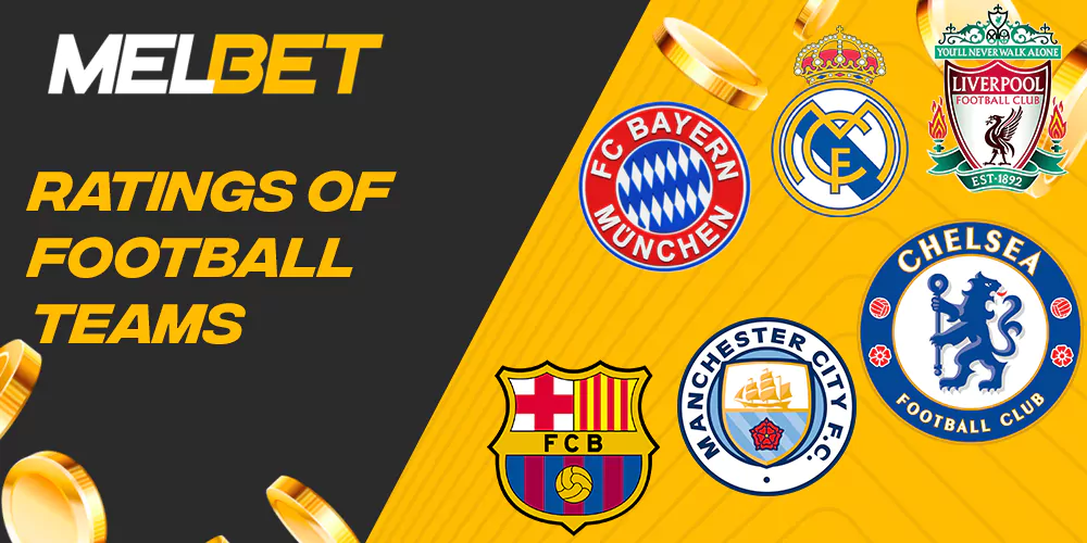 Soccer teams rating, which can be bet on Melbet in 2022 