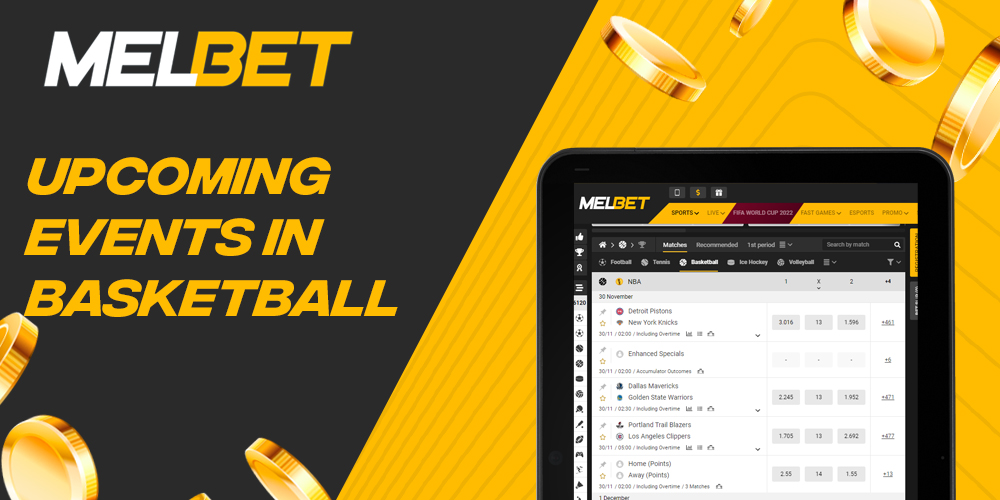 What upcoming basketball events are available for betting on Melbet 